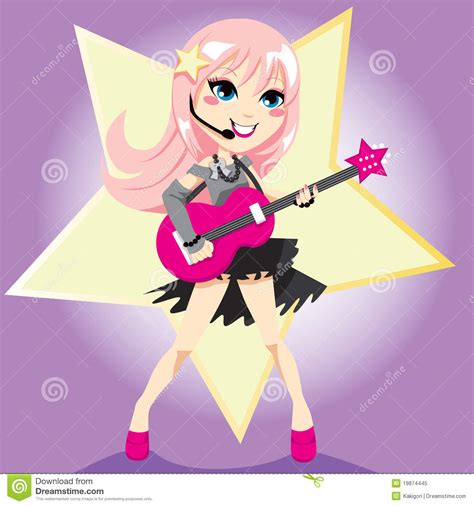 Rockstar Girl Stock Vector Illustration Of Rock
