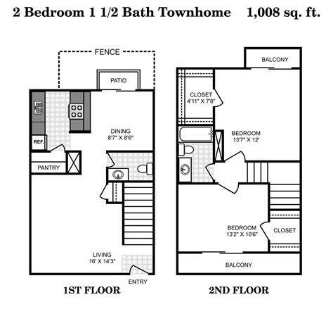 2 Bedroom 1 12 Bath Townhome 2 Bed Apartment Hunters Glen