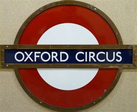 London Underground Enamel Roundel Sign From Oxford Circus Station This