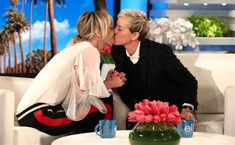 On Set Kisses From Ellen Degeneres And Portia De Rossis Cutest Photos