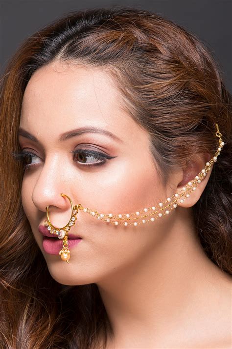 Pearl Chain With Ad Nose Ring Ricco India Free Nude Porn Photos