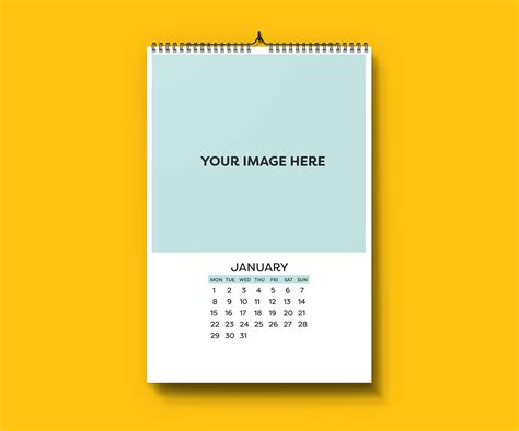Plain And Simple Wall Calendar Template Just Add Your Pictures