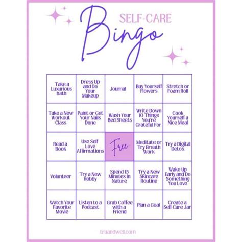 How To Use Printable Self Care Bingo To Enhace Your Self Care Practices