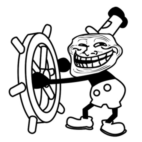 Trollface Dancing Holding Anchor 