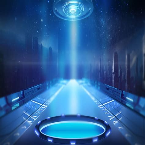 Blue Cool Science Fiction Technology Background Blue Cool Sci Fi