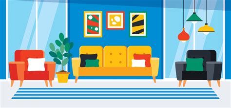 Interior Design Concept With Flat Furnitures 2871499 Vector Art At Vecteezy