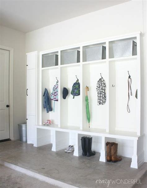 Goggles, ear protection, and lung protection should be used when operating tools. garage mudroom reveal | Mud room garage, Garage decor, Garage makeover