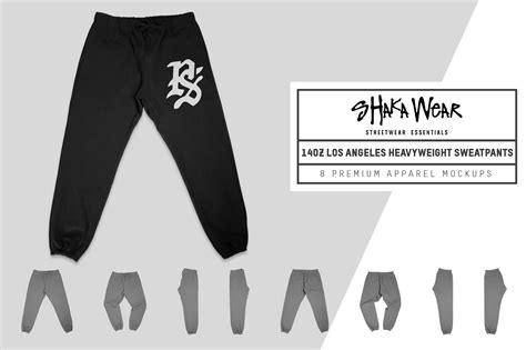 Shaka Wear 14oz Heavy Sweatpants Bottom Mockups ~ Creative Market