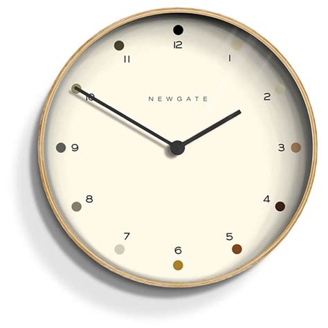 Get Newgate Mr Clarke Wall Clock Pale Wood Dot Dial Now At Coggles