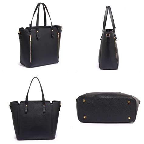 AG00502 Black Zipper Shoulder Bag