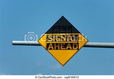 Red Signal Ahead Traffic Sign Light Up Roadway Sign That Tells When