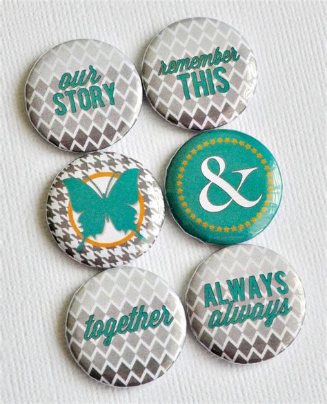 Our Story Set Of Six Badges Flair Buttons Story Setting Whimsical