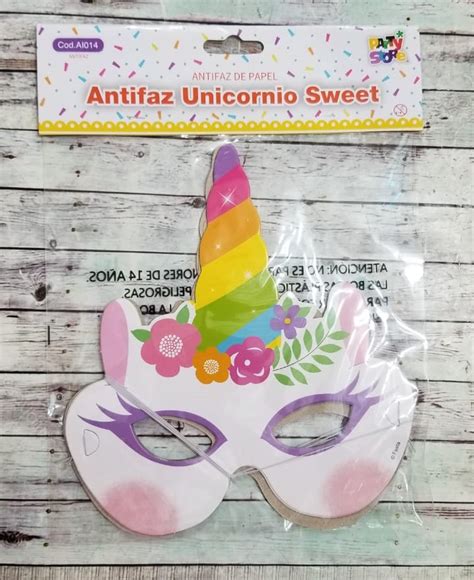 Antifaz Unicornio Sweet X 6 Unidades Cotillón Party Expres