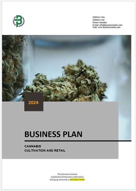 Cultivation Retail Cannabis Business Plan Template Business Plan