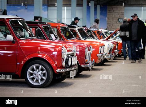 Classic Mini Cars On Show At Three Counties Showground Malvern Worcestershire England Uk