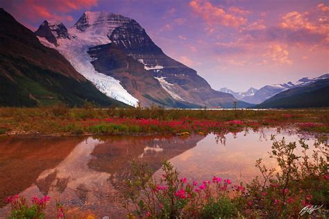 M157 Sunset Mt Robson And Berg Lake Canada Randall J Hodges Photography