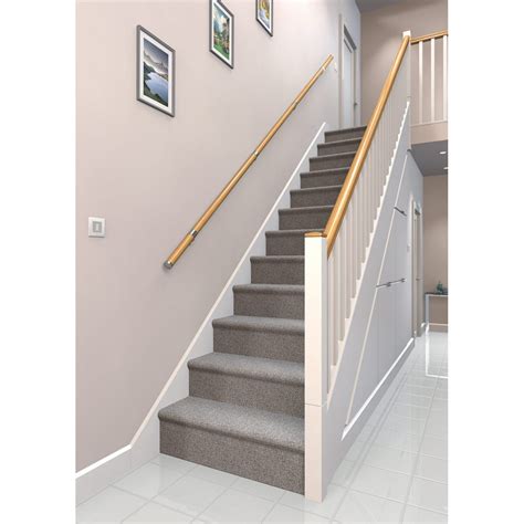 Wall Mounted Stair Oak Handrail Kit