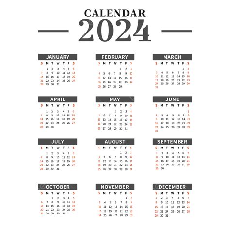 2024 Full Calendar Png Transparent Lonee Rafaela