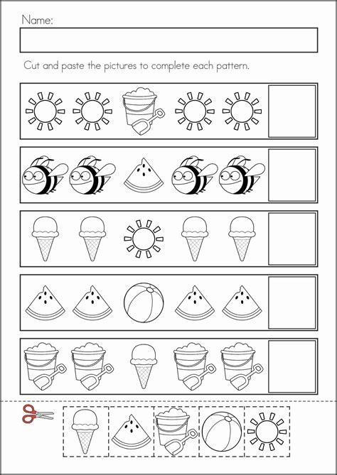 Free Printable Cut And Paste Pattern Worksheets Printable Templates