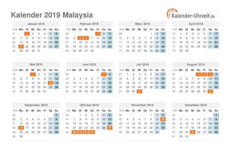Awal bulan januari 2019 (masehi) bertepatan dengan tanggal 24 rabiul tsani 1440 (hijriyah), 23 bakda mulud 1952 (jawa). Feiertage 2019 Malaysia - Kalender & Übersicht