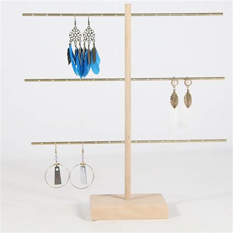 New Fashion Metal Solid Wood Earrings Display Holder Jewelry Display