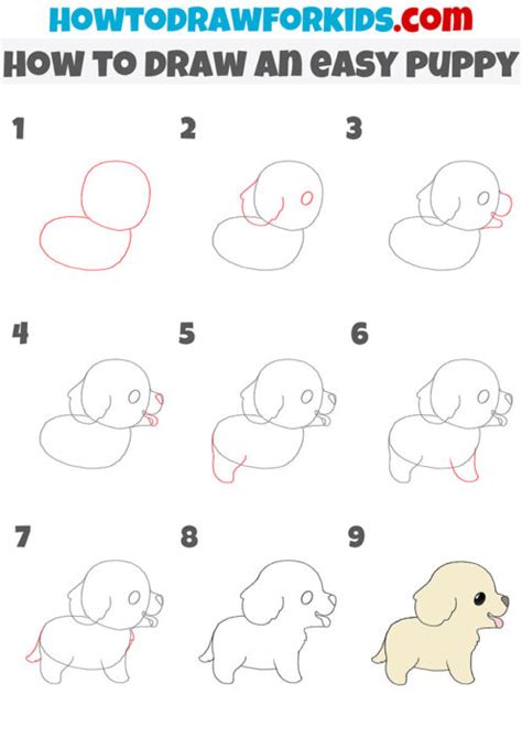 How To Draw An Easy Puppy Easy Drawing Tutorial For Kids