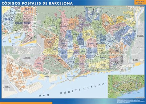 Barcelona Codigos Postales Mapa Magnetico Vector Maps
