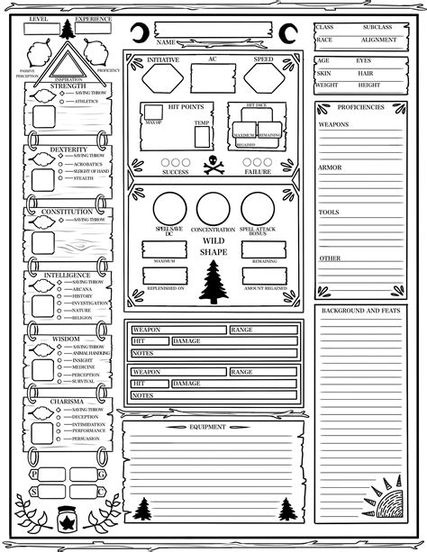 Dnd Character Sheet Printable Images And Photos Finder