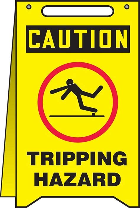 Tripping Hazard OSHA Caution Folding Floor Sign 20 X 12 In