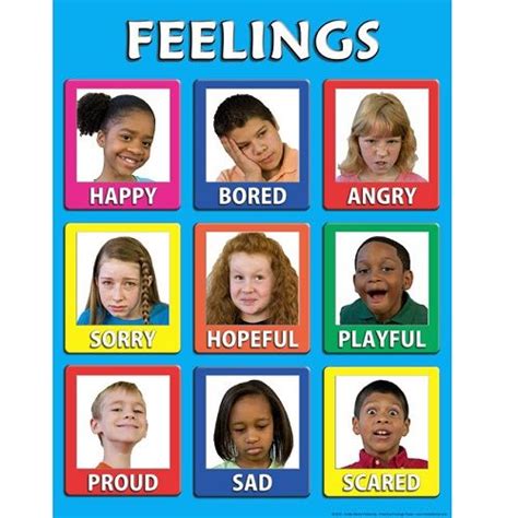 Young Childrens Feelings Poster Laminated Emotions Preschool