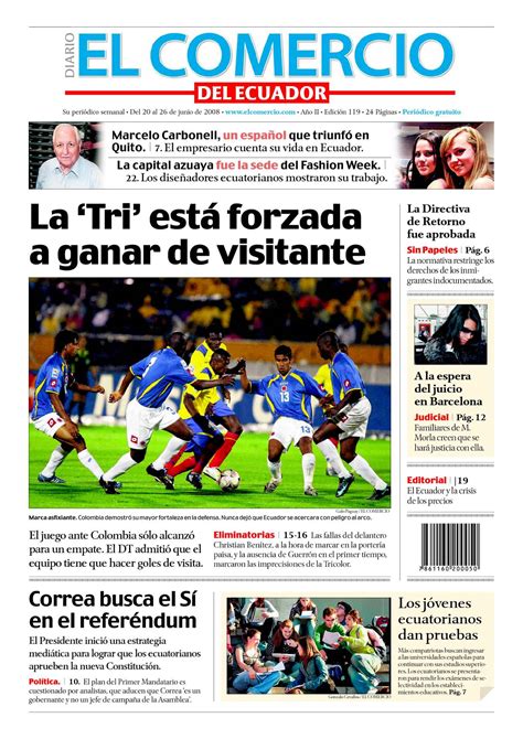 El diario informativo más comprometido con la gente de ecuador. Calaméo - El Comercio del Ecuador Edición 119