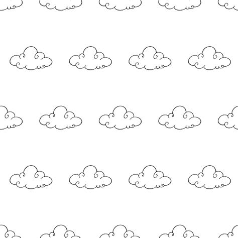 Premium Vector Clouds Vector Pattern Cute Seamless Background With