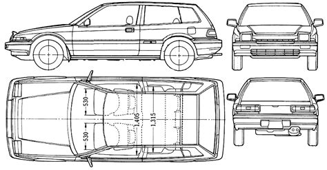1985 Honda Accord Aerodeck Hatchback Blueprints Free Outlines