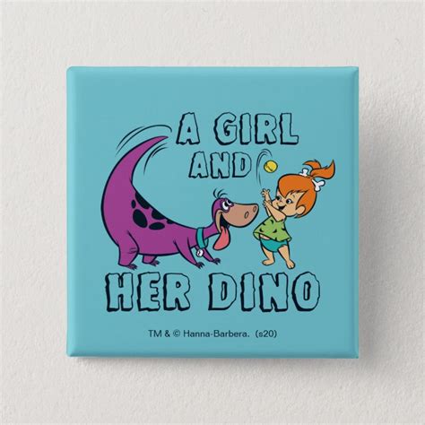 The Flintstones Pebbles And Dino Play Ball Button