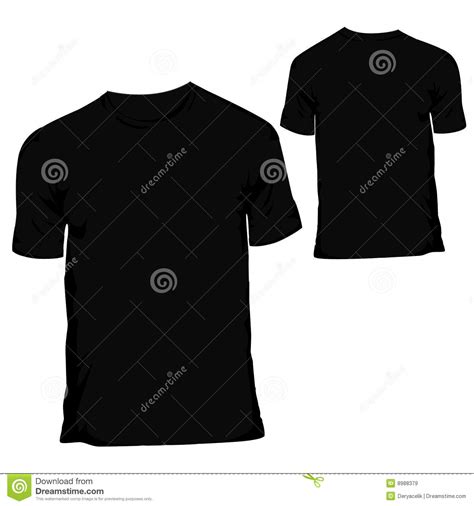 Black Blank T Shirt Design Template For Menswear Stock Vector