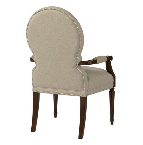 The styles you want at prices you love. Sadie Venetian Rounded Back Natural Linen Dining Arm Chair ...