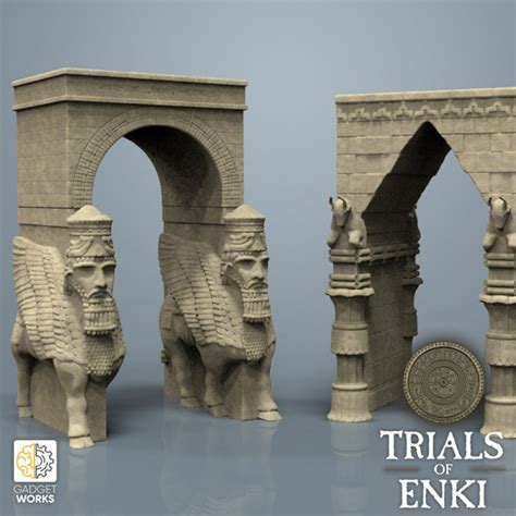 3d Printable Sumerian And Assyrian Arches And Walls With Lamassu By Gadgetworks