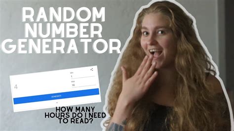 Random Number Generator Decides How Many Hours I Read For Reading