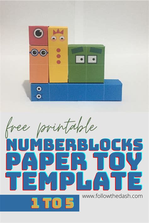 Numberblocks Paper Toy Template In 2021 Paper Toys Template Paper