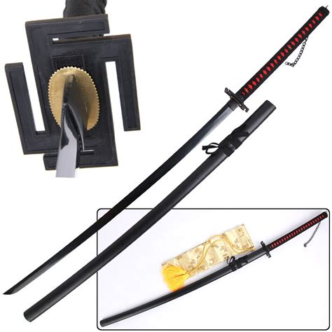 Free Shipping 56inch For Bleach Anime Kurosaki Ichigo Sword Black Real Steel Blade Zangetsu