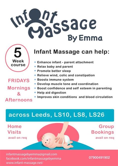 New Leaflets Ready And Printed Infant Massage By Emma