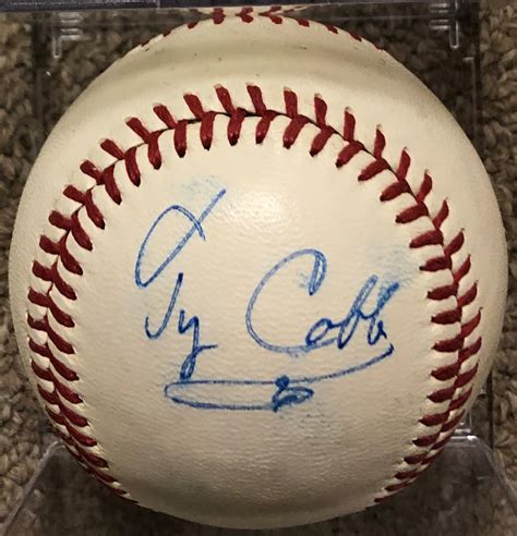 Ty Cobb Signed Baseball Memorabilia Center