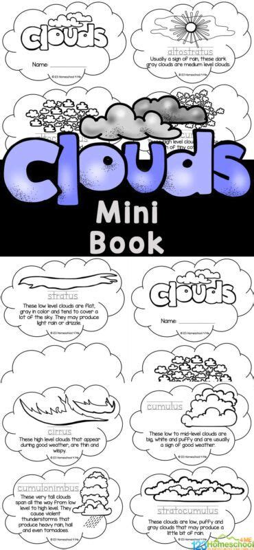 Free Printable Types Of Clouds For Kids Mini Book Clouds For Kids