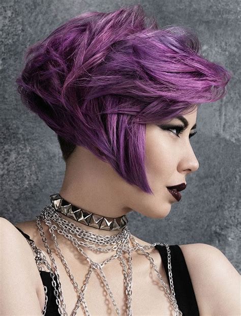 Dashing Short Hair Purple Ombre 2017 Hairstyles