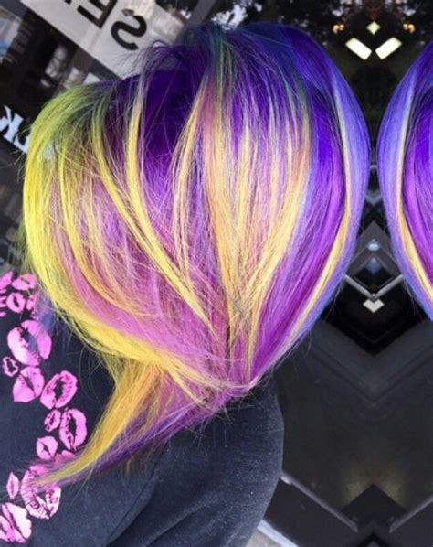 Yellow Hair Color Vivid Hair Color Cool Hair Color Purple Hair