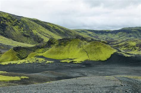 Volcanic Landscape In Lakagigar Stock Photo Image Of Green Laki