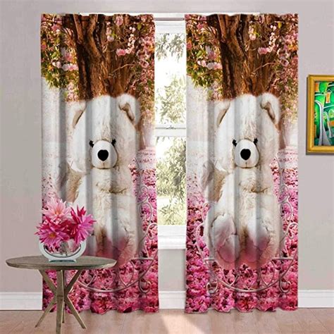 Buy Fdv 3d Teddy Bear Digital Printed Polyester Fabric Curtains For Bed