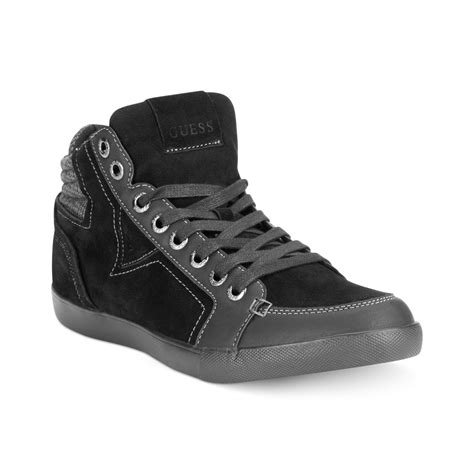 Guess towman high top fashion sneakers men's lace up shoes in black multi size 9top rated seller. Guess Mens Shoes Jaque Sneakers in Black for Men | Lyst