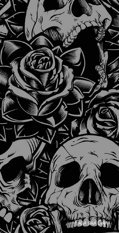 Black Skull With Rose Wallpapers Top Free Black Skull With Rose