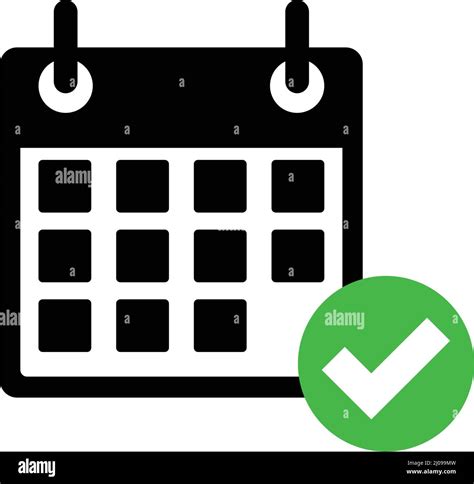 Calendar And Check Mark Icons Schedules And Reminders Editable